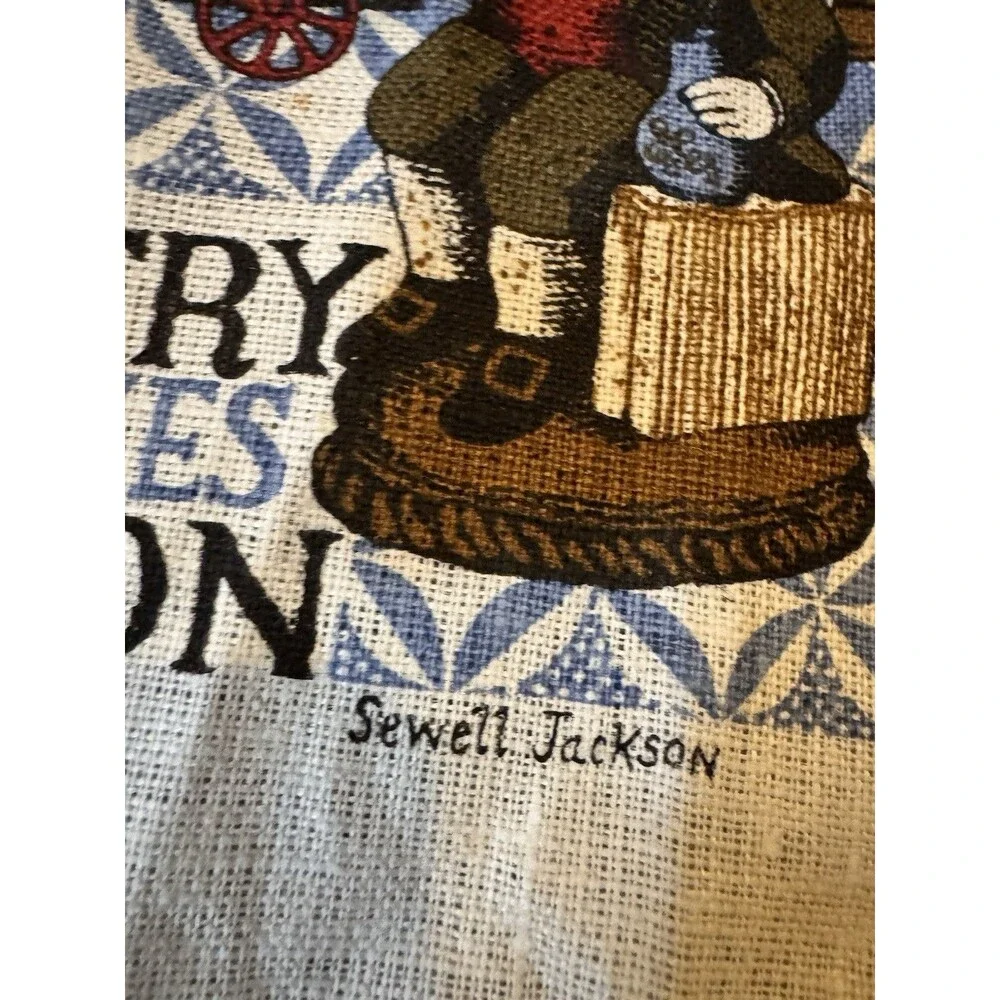 Vintage Kay Dee Country Antiques Auction Linen Tea Towel Sewell Jackson NEW